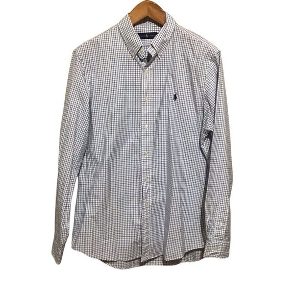 Ralph Lauren Blue Label Checkered Long Sleeve Cotton Shirt L - Picture 1 of 8